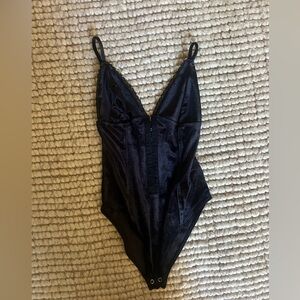 Forever 21 Black velvet Bodysuit